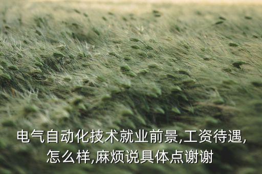 電氣自動化技術(shù)就業(yè)前景,工資待遇,怎么樣,麻煩說具體點謝謝