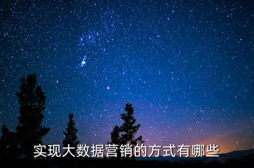 實(shí)現(xiàn)大數(shù)據(jù)營銷的方式有哪些