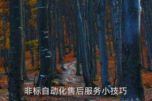 非標(biāo)自動化售后服務(wù)小技巧