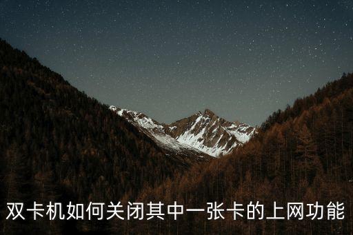 雙卡機(jī)如何關(guān)閉其中一張卡的上網(wǎng)功能