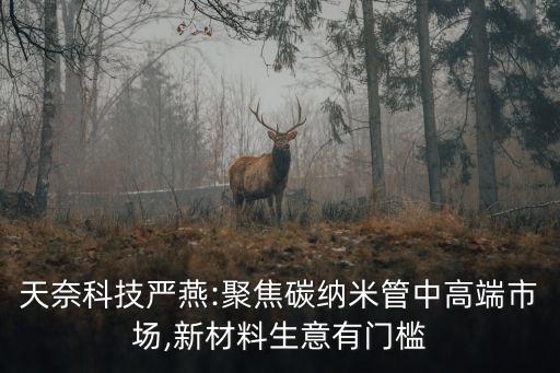 天奈科技嚴(yán)燕:聚焦碳納米管中高端市場(chǎng),新材料生意有門(mén)檻