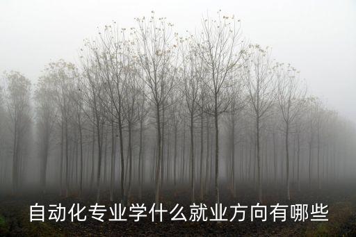 自動(dòng)化專業(yè)學(xué)什么就業(yè)方向有哪些