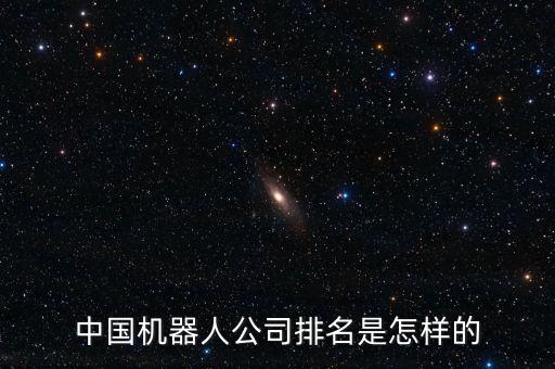 中國機(jī)器人公司排名是怎樣的