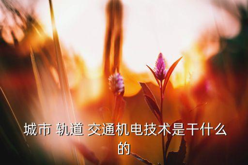 城市軌道交通自動(dòng)化專業(yè)