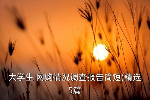 大學生 網(wǎng)購情況調(diào)查報告簡短(精選5篇