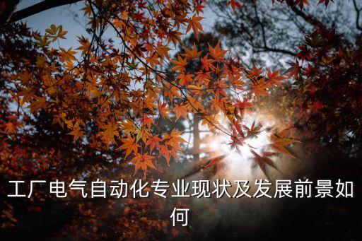 工廠電氣自動化專業(yè)現(xiàn)狀及發(fā)展前景如何