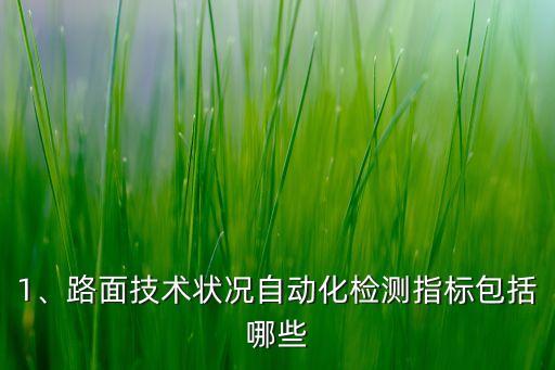 1、路面技術(shù)狀況自動化檢測指標(biāo)包括哪些
