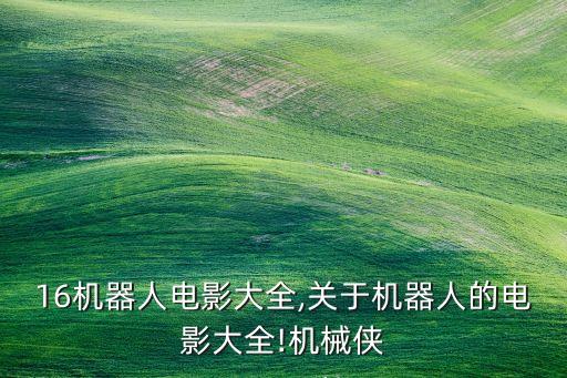 2016機(jī)器人電影大全,關(guān)于機(jī)器人的電影大全!機(jī)械俠