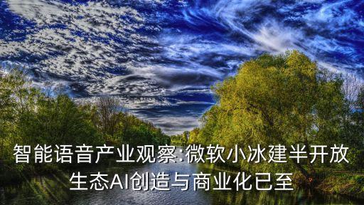 智能語音產(chǎn)業(yè)觀察:微軟小冰建半開放生態(tài)AI創(chuàng)造與商業(yè)化已至