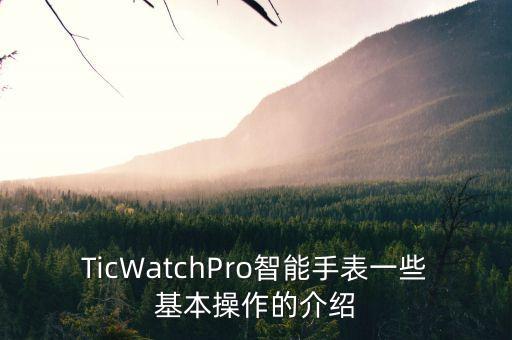TicWatchPro智能手表一些基本操作的介紹