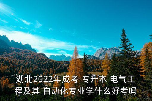 湖北2022年成考 專升本 電氣工程及其 自動化專業(yè)學什么好考嗎