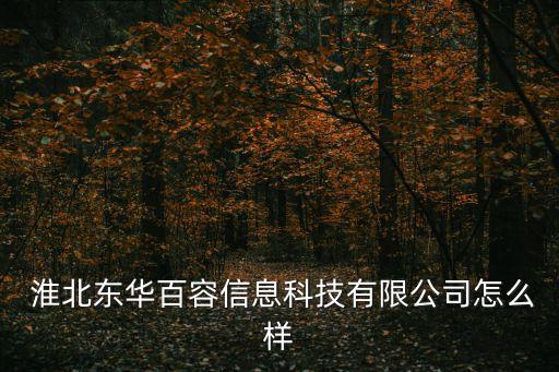  淮北東華百容信息科技有限公司怎么樣