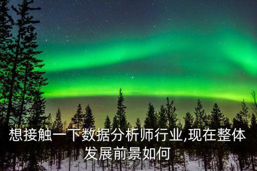 想接觸一下數(shù)據(jù)分析師行業(yè),現(xiàn)在整體發(fā)展前景如何