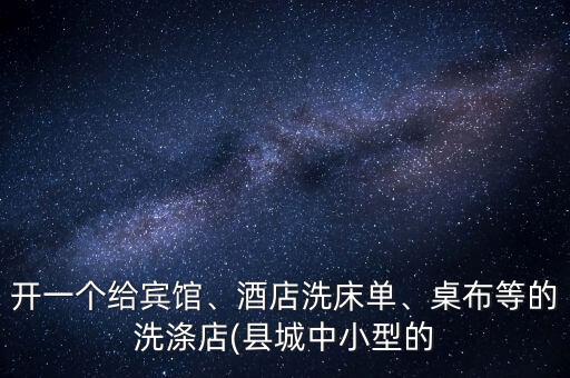 開一個(gè)給賓館、酒店洗床單、桌布等的洗滌店(縣城中小型的