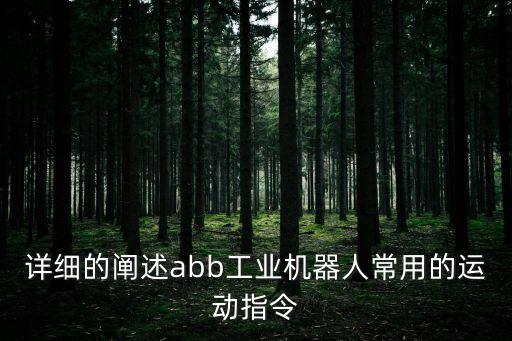 詳細的闡述abb工業(yè)機器人常用的運動指令