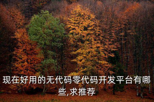 現(xiàn)在好用的無(wú)代碼零代碼開發(fā)平臺(tái)有哪些,求推薦