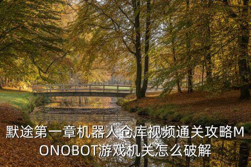 默途第一章機(jī)器人倉(cāng)庫(kù)視頻通關(guān)攻略MONOBOT游戲機(jī)關(guān)怎么破解