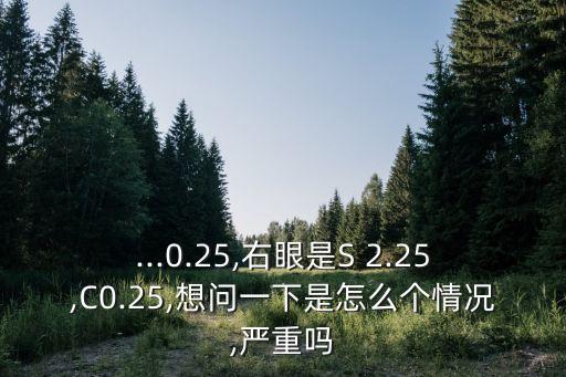 ...0.25,右眼是S 2.25,C0.25,想問一下是怎么個情況,嚴重嗎