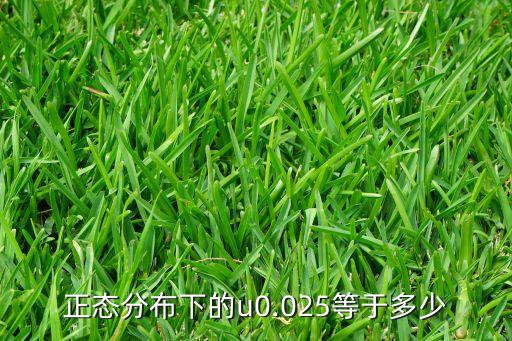 正態(tài)分布下的u0.025等于多少