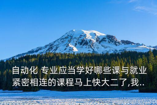  自動(dòng)化 專業(yè)應(yīng)當(dāng)學(xué)好哪些課與就業(yè)緊密相連的課程馬上快大二了,我...