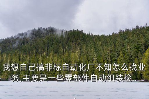 我想自己搞非標自動化廠不知怎么找業(yè)務(wù),主要是一些零部件自動組裝檢...