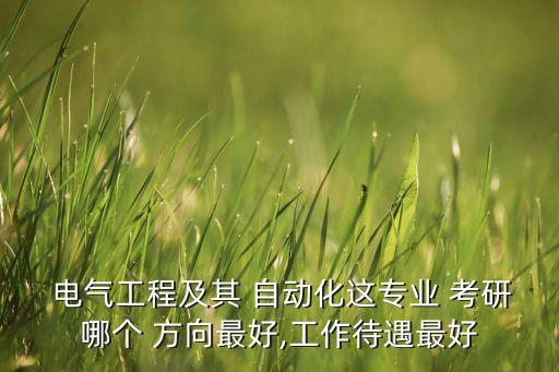  電氣工程及其 自動化這專業(yè) 考研哪個 方向最好,工作待遇最好