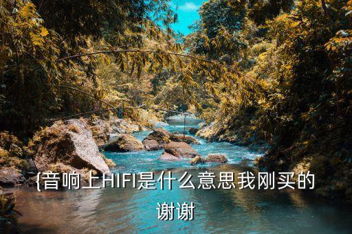 {音響上HIFI是什么意思我剛買的謝謝