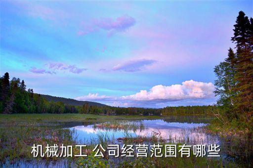 機(jī)械加工 公司經(jīng)營范圍有哪些