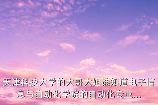 天津科技大學(xué)的大哥大姐誰知道電子信息與自動(dòng)化學(xué)院的自動(dòng)化專業(yè)...