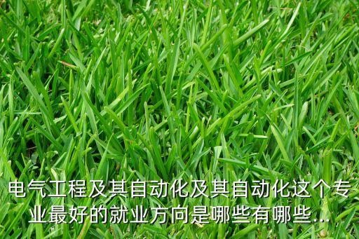 電氣工程及其自動化及其自動化這個專業(yè)最好的就業(yè)方向是哪些有哪些...