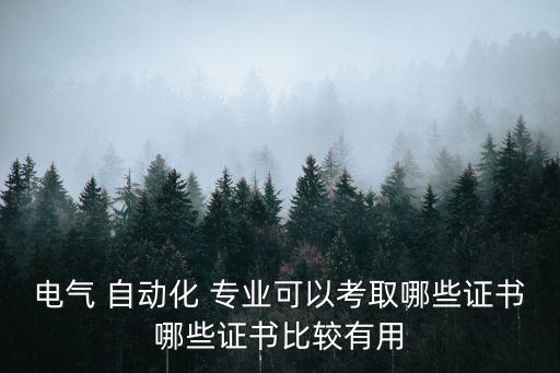 電氣 自動(dòng)化 專業(yè)可以考取哪些證書哪些證書比較有用
