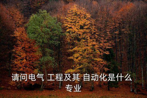 請問電氣 工程及其 自動化是什么 專業(yè)