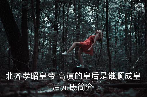 北齊孝昭皇帝 高演的皇后是誰順成皇后元氏簡介