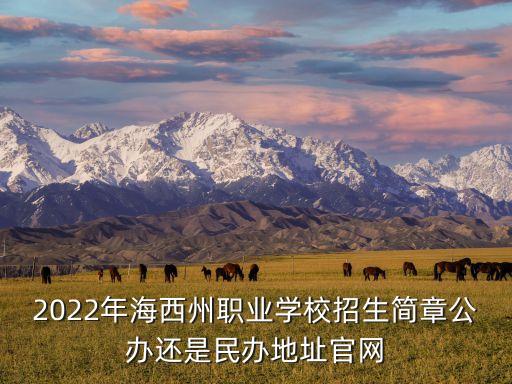 2022年海西州職業(yè)學(xué)校招生簡(jiǎn)章公辦還是民辦地址官網(wǎng)