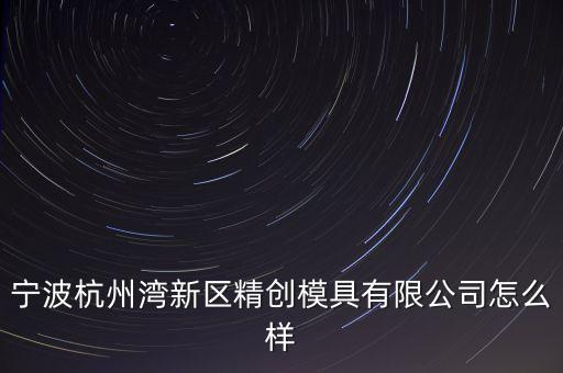 寧波杭州灣新區(qū)精創(chuàng)模具有限公司怎么樣
