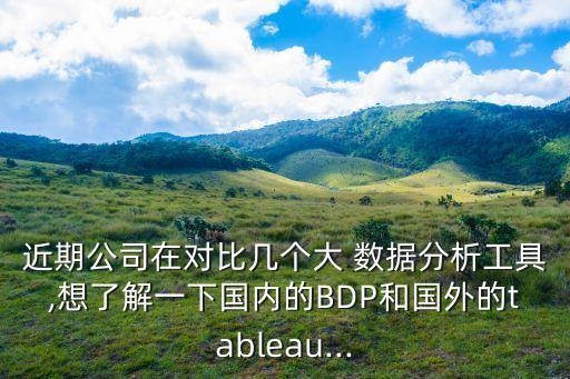 近期公司在對(duì)比幾個(gè)大 數(shù)據(jù)分析工具,想了解一下國(guó)內(nèi)的BDP和國(guó)外的tableau...