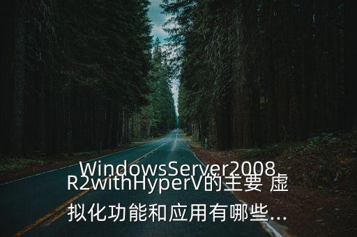 WindowsServer2008R2withHyperV的主要 虛擬化功能和應用有哪些...