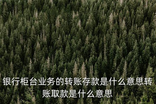 銀行柜臺業(yè)務(wù)的轉(zhuǎn)賬存款是什么意思轉(zhuǎn)賬取款是什么意思