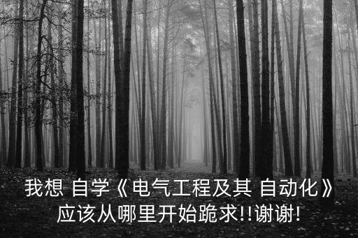 我想 自學(xué)《電氣工程及其 自動(dòng)化》應(yīng)該從哪里開始跪求!!謝謝!