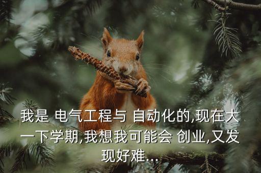 我是 電氣工程與 自動(dòng)化的,現(xiàn)在大一下學(xué)期,我想我可能會(huì) 創(chuàng)業(yè),又發(fā)現(xiàn)好難...