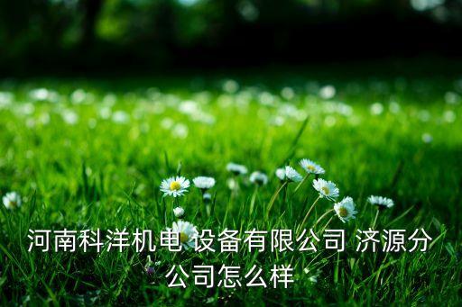 河南科洋機(jī)電 設(shè)備有限公司 濟(jì)源分公司怎么樣