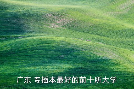 廣東 專插本最好的前十所大學(xué)