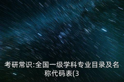 考研常識(shí):全國一級(jí)學(xué)科專業(yè)目錄及名稱代碼表(3