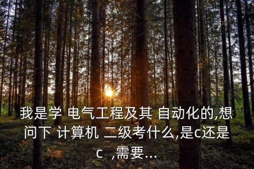 我是學(xué) 電氣工程及其 自動化的,想問下 計算機 二級考什么,是c還是c  ,需要...
