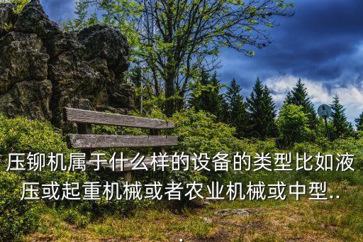 壓鉚機(jī)屬于什么樣的設(shè)備的類型比如液壓或起重機(jī)械或者農(nóng)業(yè)機(jī)械或中型...