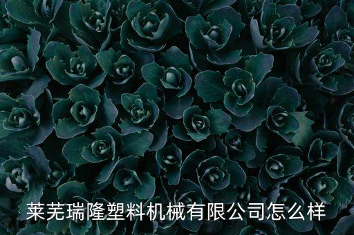 萊蕪瑞隆塑料機械有限公司怎么樣
