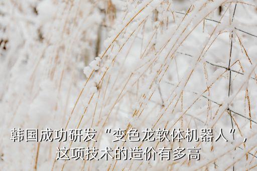 韓國成功研發(fā)“變色龍軟體機器人”,這項技術(shù)的造價有多高