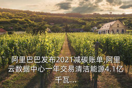 阿里巴巴發(fā)布2021減碳賬單,阿里云數(shù)據(jù)中心一年交易清潔能源4.1億千瓦...