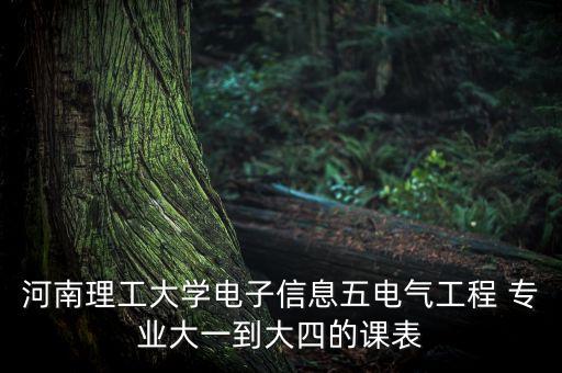 河南理工大學(xué)電子信息五電氣工程 專業(yè)大一到大四的課表