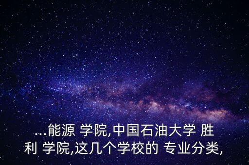 ...能源 學院,中國石油大學 勝利 學院,這幾個學校的 專業(yè)分類,